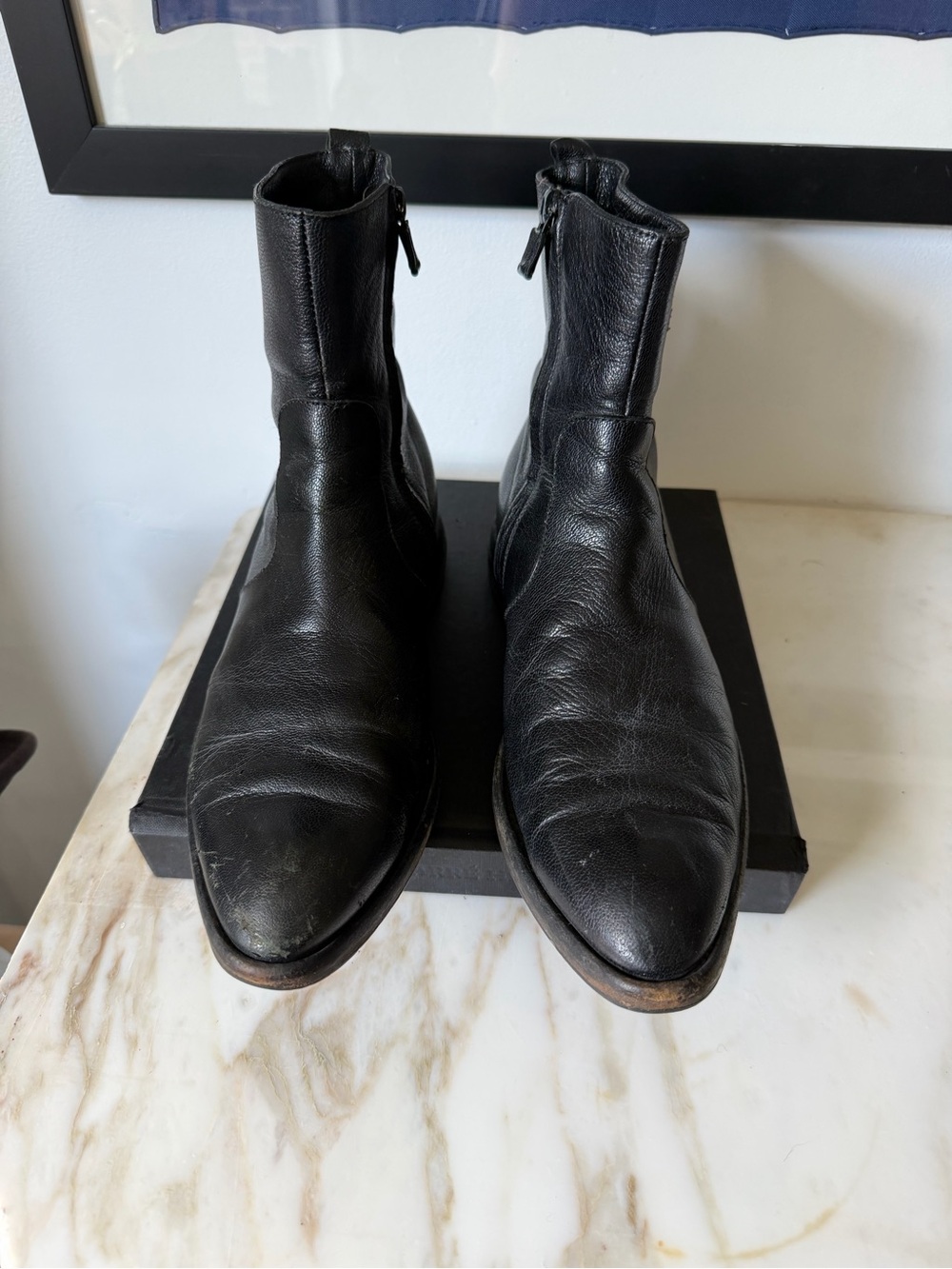 Vero Cuoio Black Leather Women's Chukka Zip Boots